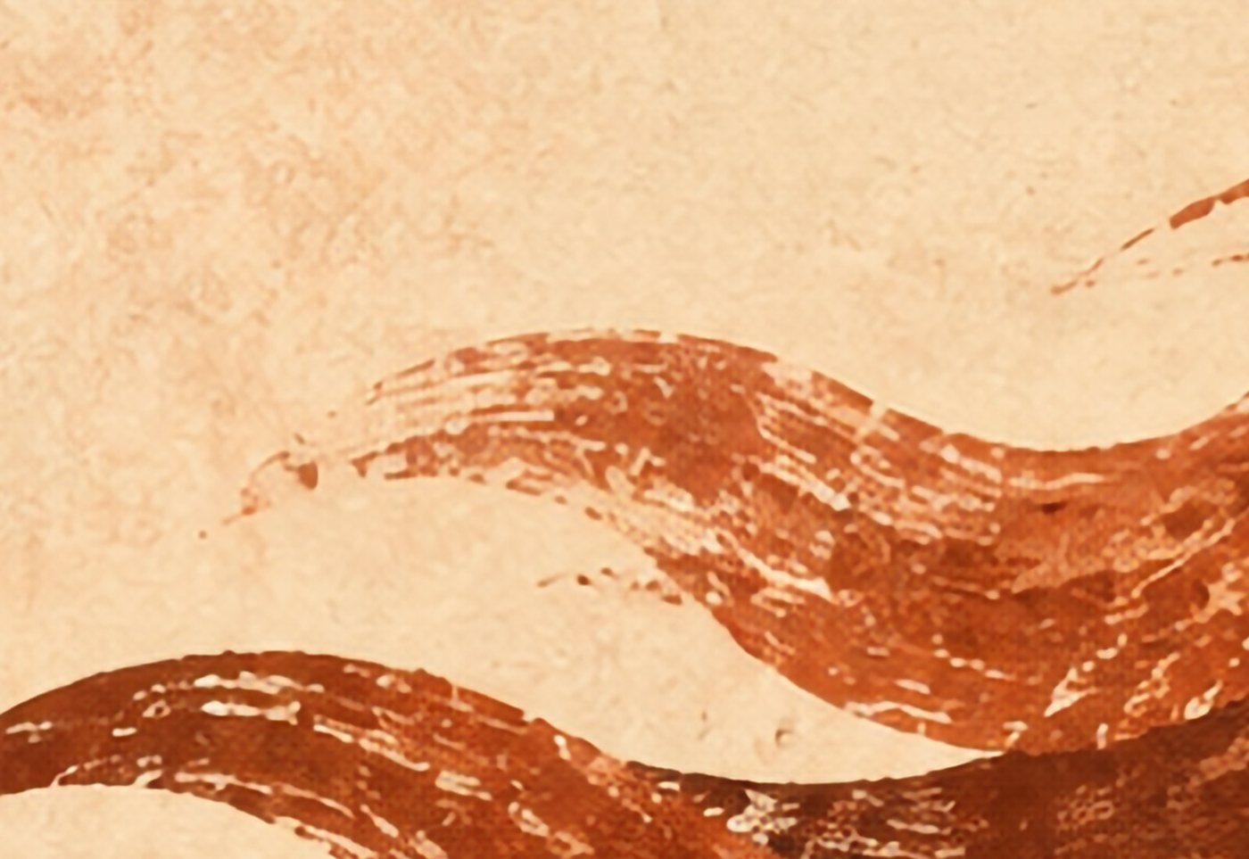 Upscaled in Photoshop — paper grain and dry-brush edges